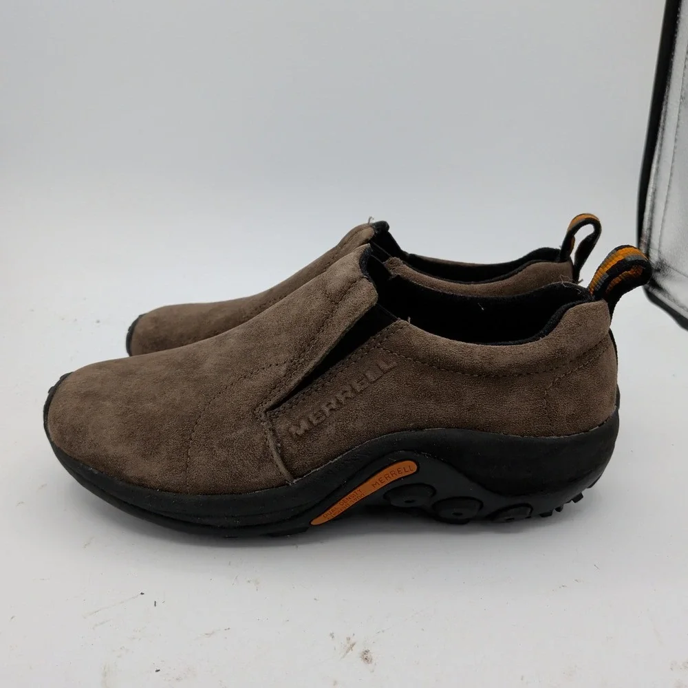Merrell Jungle Moc Gunsmoke Brown Suede Slip On Loafers Womens 6.5 J60788